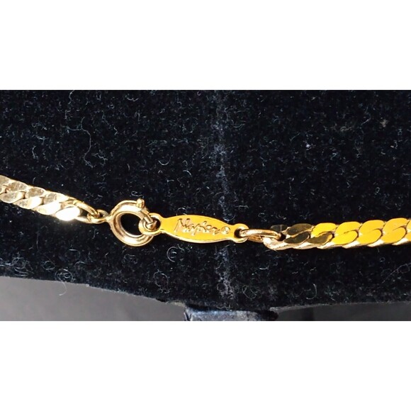 Napier Signed Flat Gold Tone Chain 3 mm 23 Inches Vintage - Picture 5 of 6